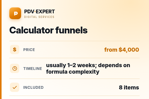 Calculator funnels — price, timeline & scope