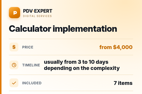 Calculator implementation — price, timeline & scope