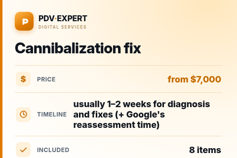 Cannibalization fix — price, timeline & scope