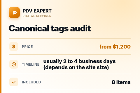 Canonical tags audit — price, timeline & scope