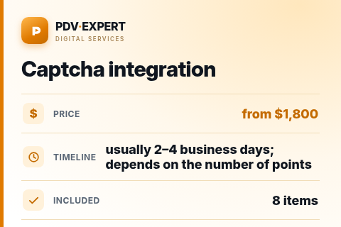 Captcha integration — price, timeline & scope