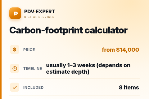 Carbon-footprint calculator — price, timeline & scope