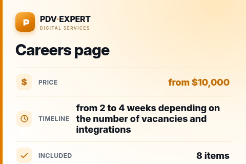 Careers page — price, timeline & scope