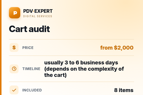 Cart audit — price, timeline & scope