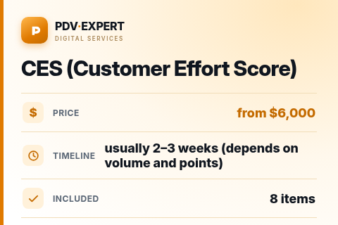 CES (Customer Effort Score) — price, timeline & scope