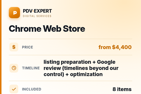Chrome Web Store — price, timeline & scope