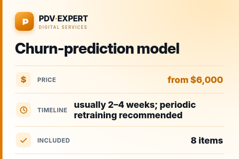 Churn-prediction model — price, timeline & scope