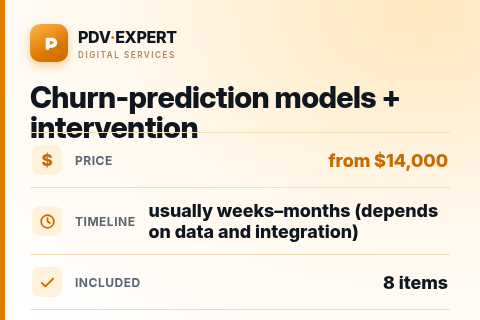 Churn-prediction models + intervention — price, timeline & scope
