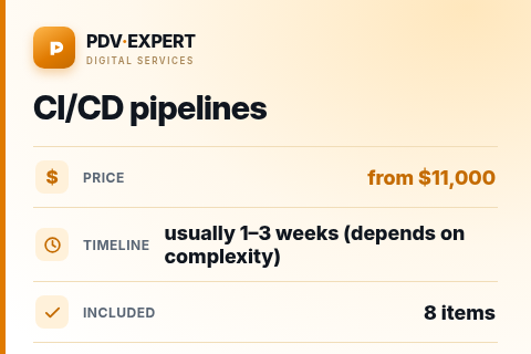 CI/CD pipelines — price, timeline & scope