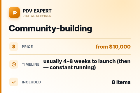 Community-building — price, timeline & scope