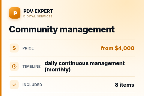 Community management — price, timeline & scope