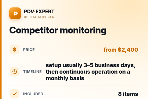 Competitor monitoring — price, timeline & scope