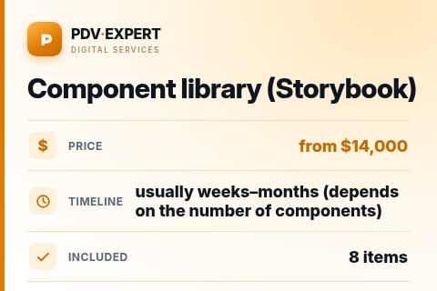 Component library (Storybook) — price, timeline & scope