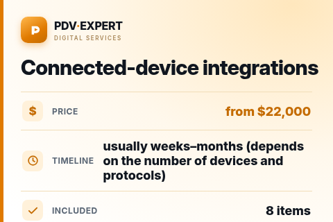Connected-device integrations — price, timeline & scope