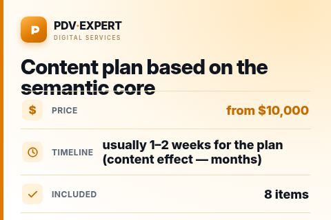 Content plan based on the semantic core — price, timeline & scope