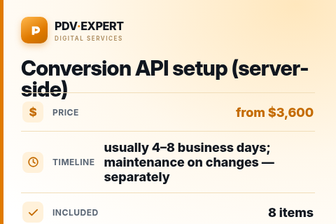 Conversion API setup (server-side) — price, timeline & scope