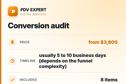 Conversion audit — price, timeline & scope