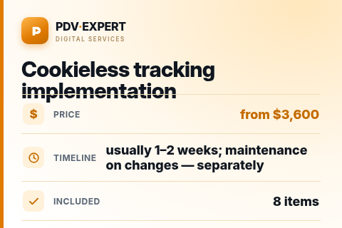 Cookieless tracking implementation — price, timeline & scope