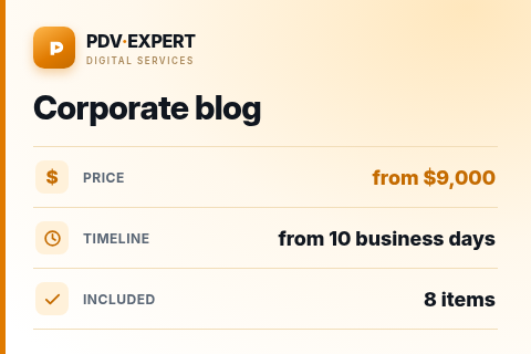 Corporate blog — price, timeline & scope