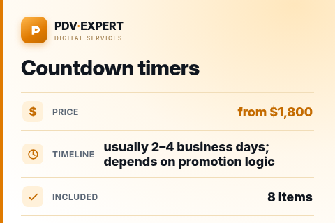 Countdown timers — price, timeline & scope