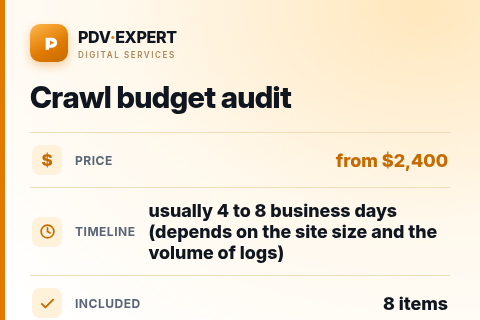 Crawl budget audit — price, timeline & scope