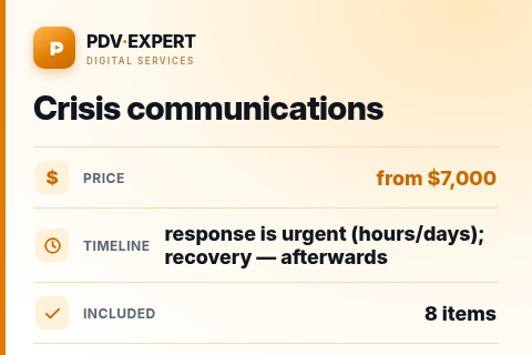 Crisis communications — price, timeline & scope