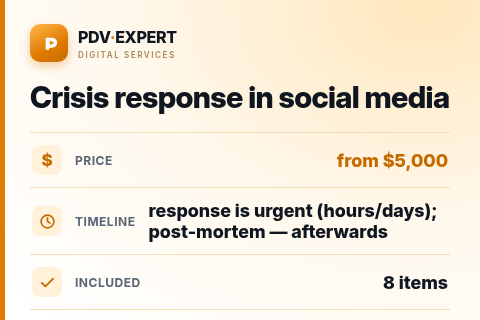 Crisis response in social media — price, timeline & scope