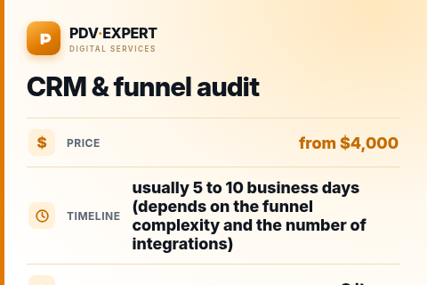 CRM & funnel audit — price, timeline & scope