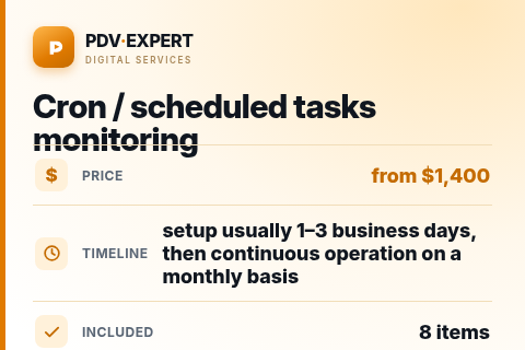 Cron / scheduled tasks monitoring — price, timeline & scope