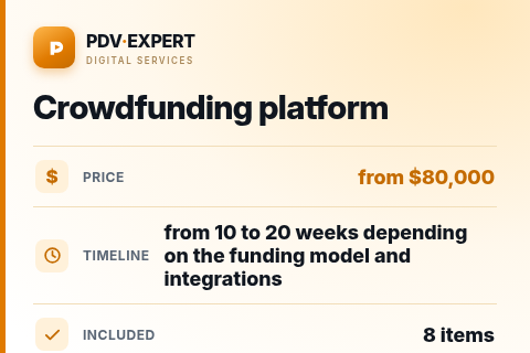 Crowdfunding platform — price, timeline & scope