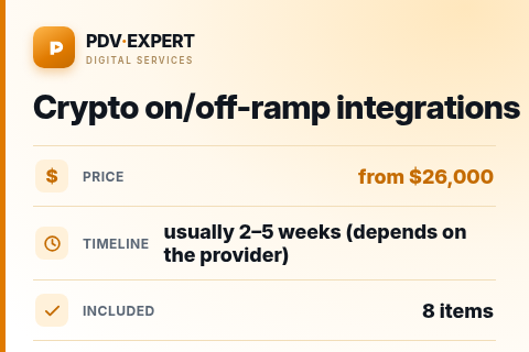 Crypto on/off-ramp integrations — price, timeline & scope