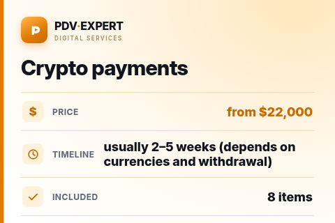 Crypto payments — price, timeline & scope