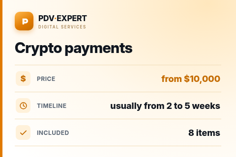 Crypto payments — price, timeline & scope