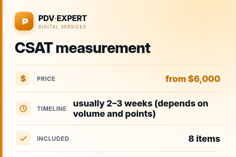 CSAT measurement — price, timeline & scope