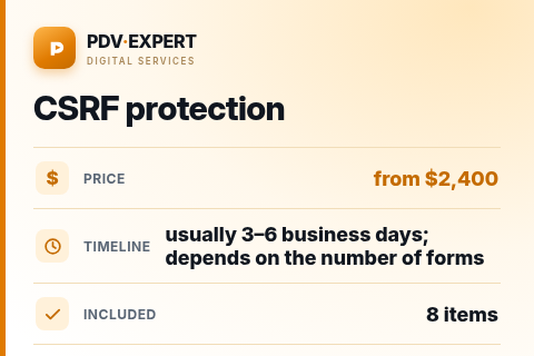 CSRF protection — price, timeline & scope