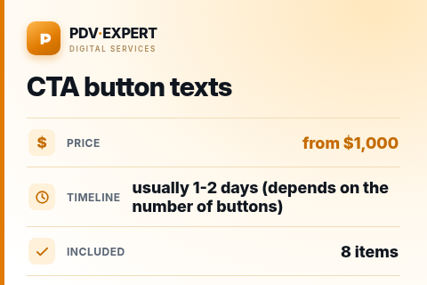 CTA button texts — price, timeline & scope