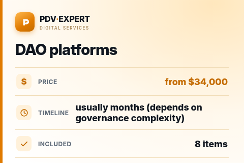 DAO platforms — price, timeline & scope