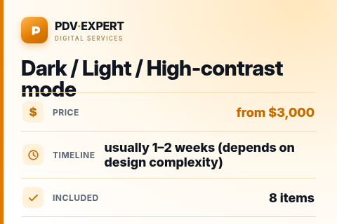 Dark / Light / High-contrast mode — price, timeline & scope