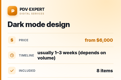 Dark mode design — price, timeline & scope