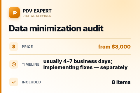Data minimization audit — price, timeline & scope