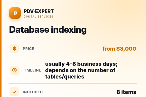 Database indexing — price, timeline & scope