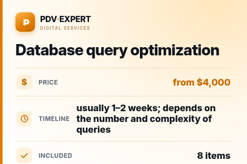 Database query optimization — price, timeline & scope