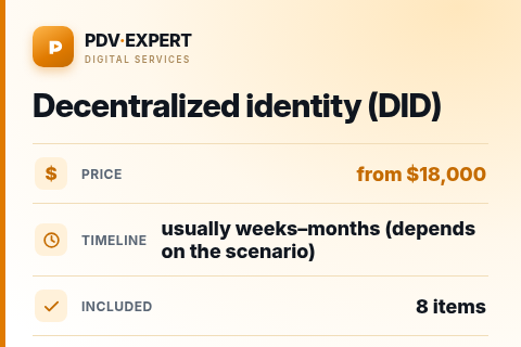 Decentralized identity (DID) — price, timeline & scope