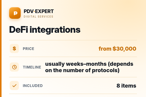 DeFi integrations — price, timeline & scope