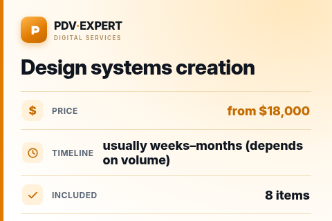 Design systems creation — price, timeline & scope