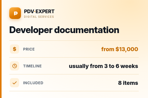 Developer documentation — price, timeline & scope