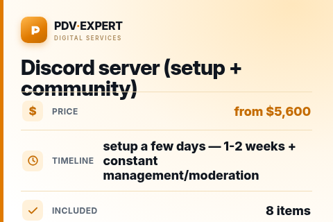 Discord server (setup + community) — price, timeline & scope
