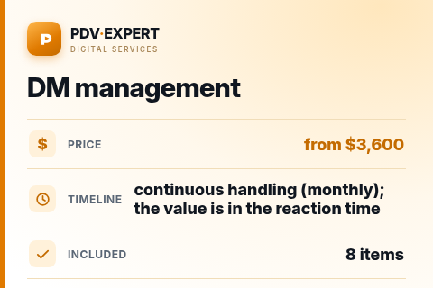 DM management — price, timeline & scope