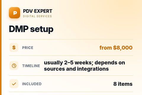 DMP setup — price, timeline & scope