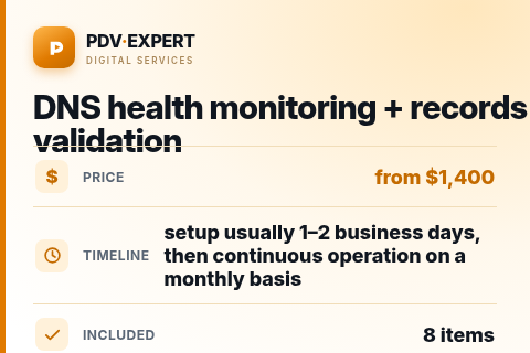 DNS health monitoring + records validation — price, timeline & scope